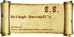 Boldogh Barnabás névjegykártya